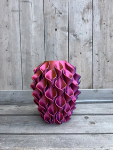Lelievaas 33cm 3D geprinte vaas geel, roze, blauw