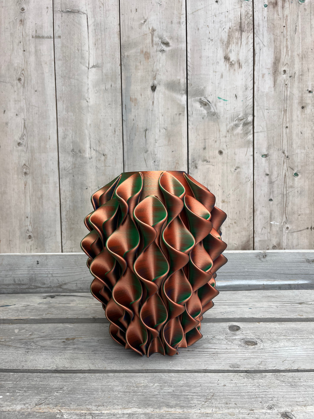 Lelievaas 33cm 3D geprint brons,blauw, groen