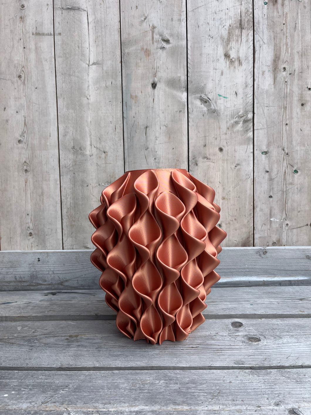 Lelievaas 33cm 3D geprinte vaas brons