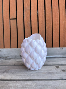 Kussenvaas 3D geprinte vaas zijdeglans wit M