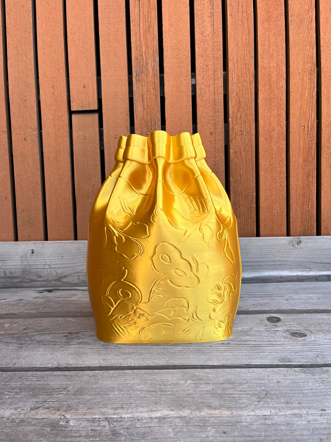 Tas vaas 3D Geprinte Bloem Tas Vaas goud L
