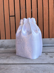 Tas vaas 3D Geprinte Bloem Tas Vaas zijdeglans wit L