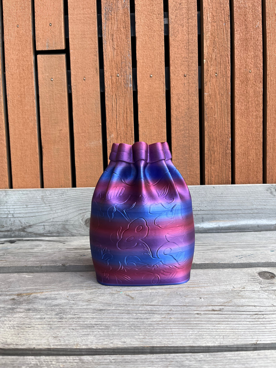Tas vaas 3D Geprinte Bloem Tas Vaas gestreept paars S