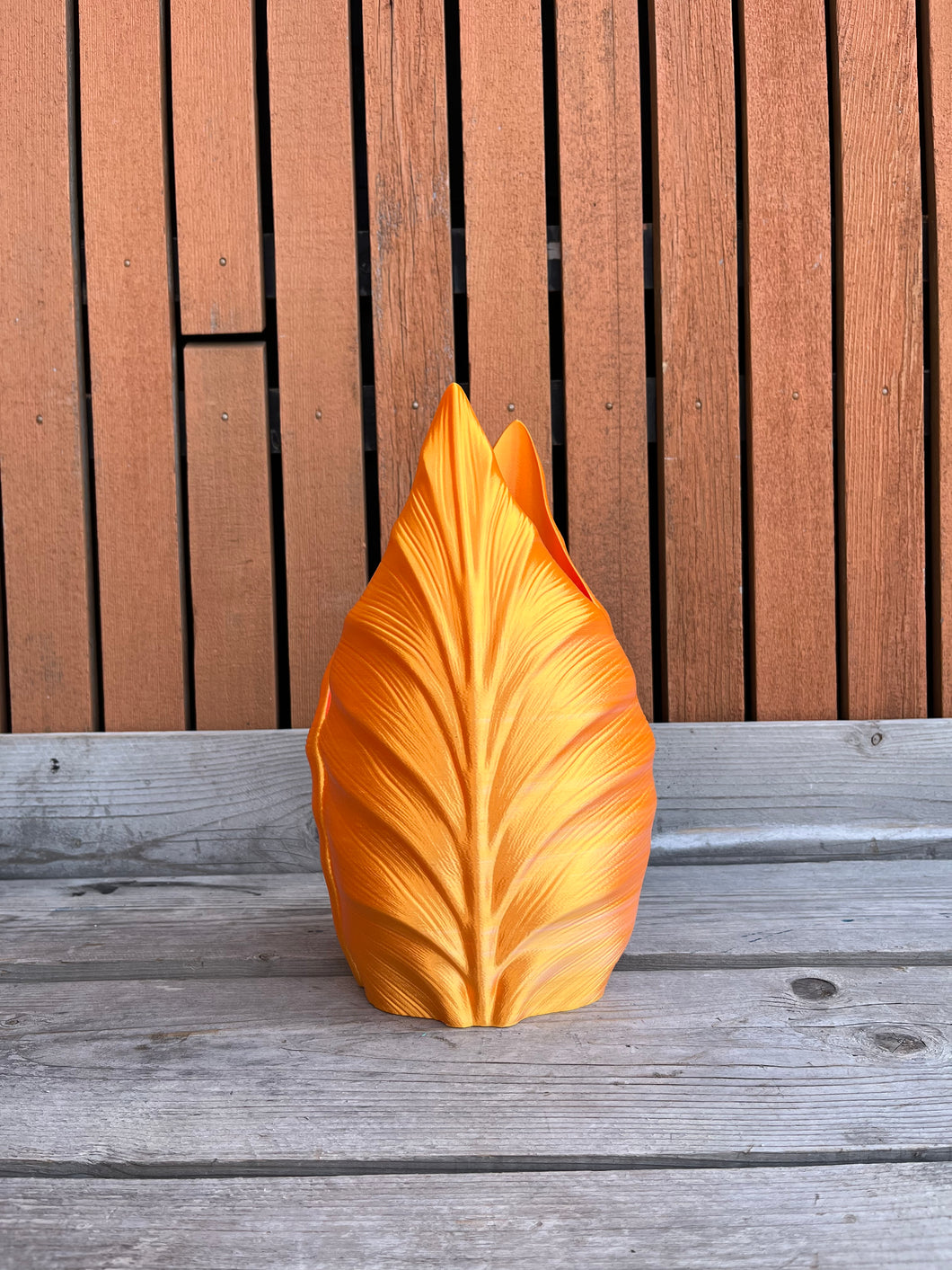 Tropenvaas 3D geprinte vaas kameleon oranje L