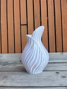 Bladvaas 3D geprinte vaas zijdeglans wit L