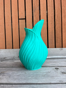 Bladvaas 3D geprinte vaas mintgroen L