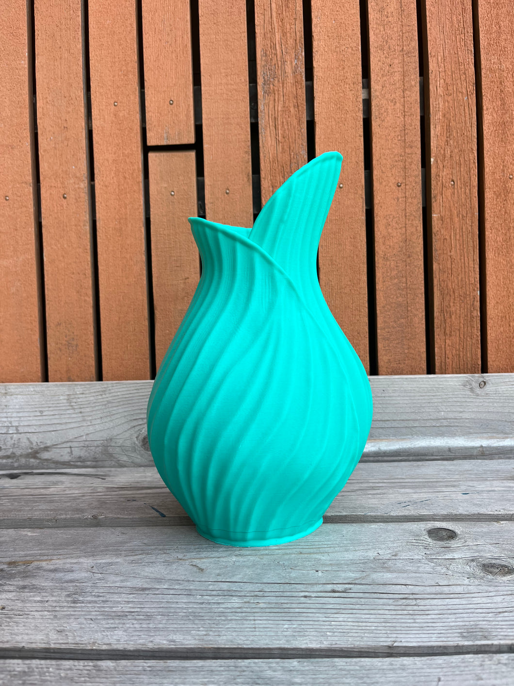 Bladvaas 3D geprinte vaas mintgroen L