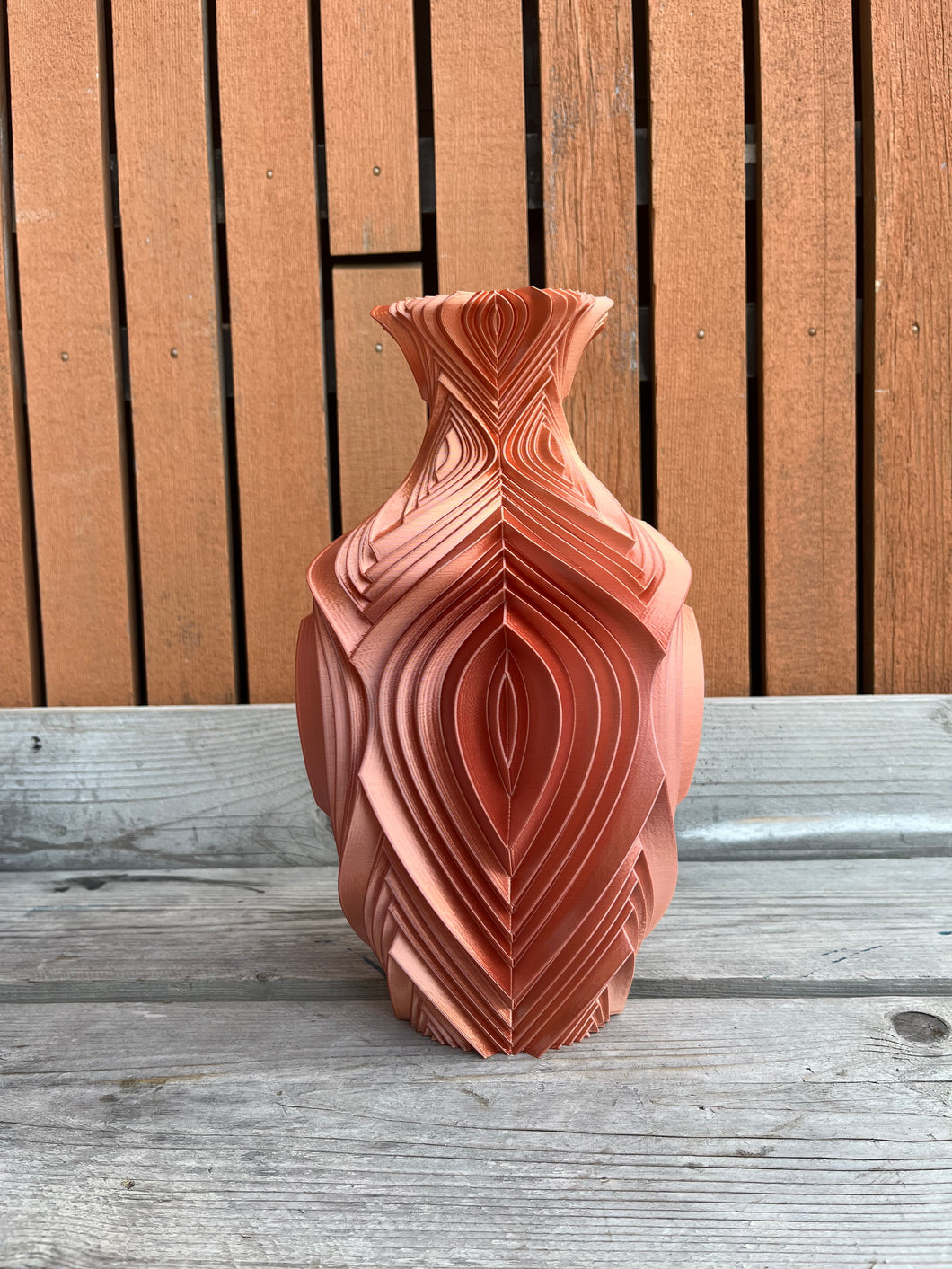 Retrovaas 3D geprinte vaas brons L