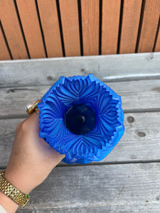 Retrovaas 3D geprinte vaas blauw L