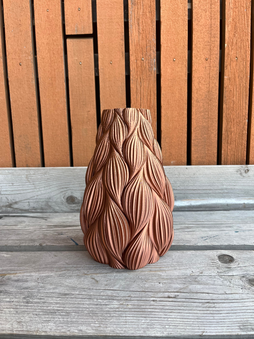 Cacaovaas 3D geprinte vaas brons M