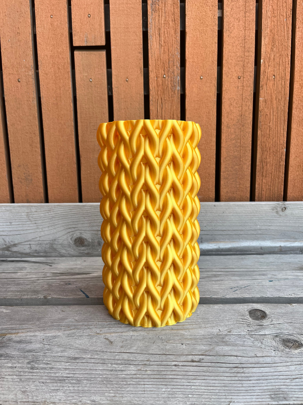 Cilindervaas 3D geprinte vaas geel L