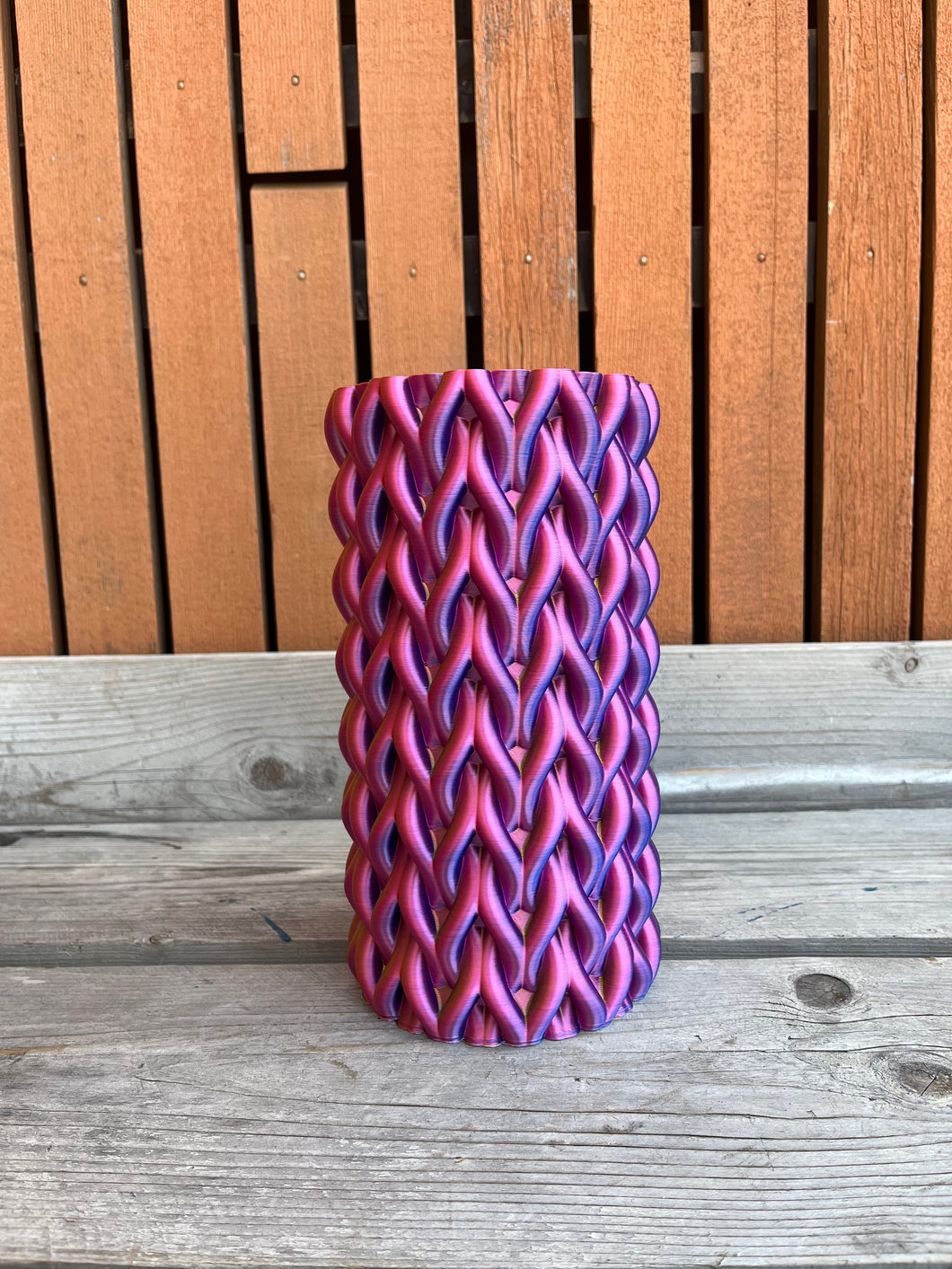 Cilindervaas 3D geprinte vaas kameleon paars L