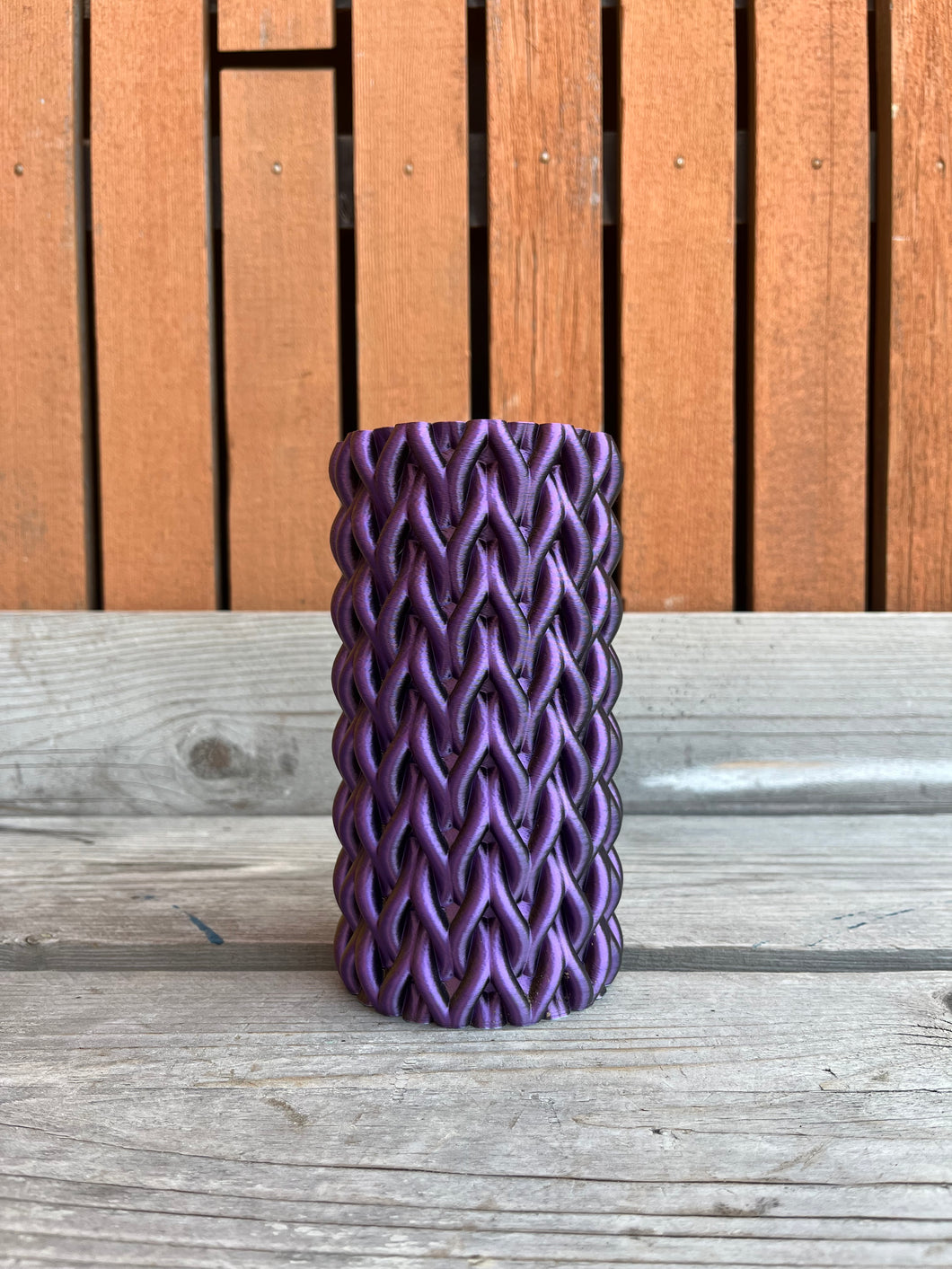 Cilindervaas 3D geprinte vaas kameleon paars donker L