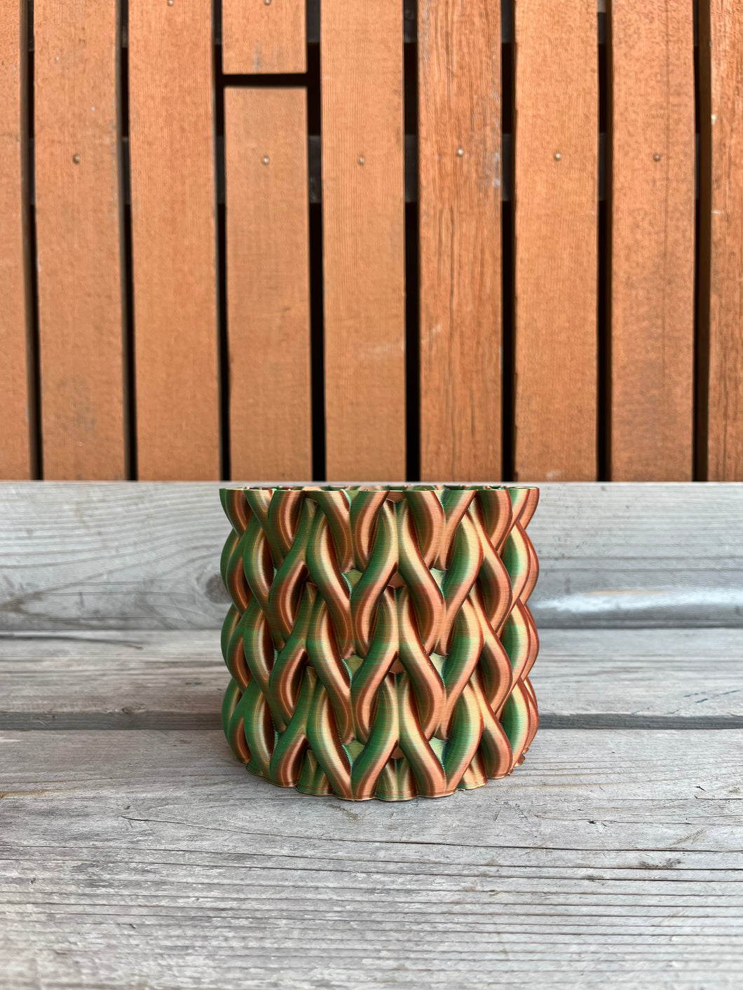 Cilindervaas 3D geprinte vaas kameleon groen S