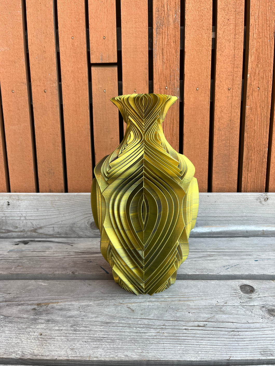 Retrovaas 3D geprinte vaas Kameleon grijs L