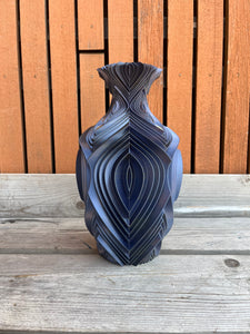 Retrovaas 3D geprinte vaas Kameleon grijs L