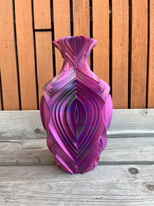 Retrovaas 3D geprinte vaas Kameleon groen paars L