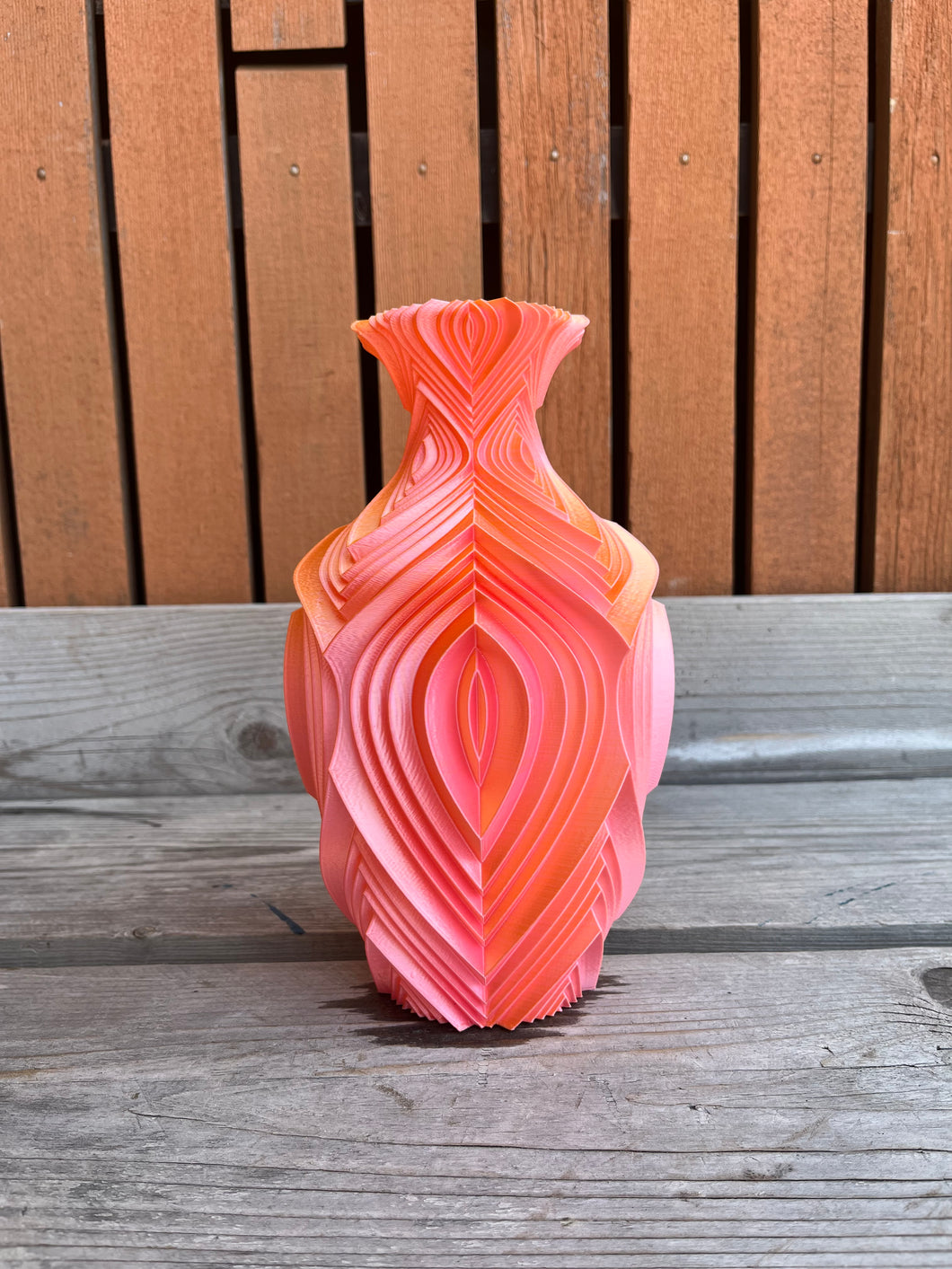 Retrovaas 3D geprinte vaas Kameleon oranje L