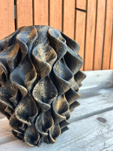 Lelievaas 28cm 3D geprinte vaas zwart marmerlook
