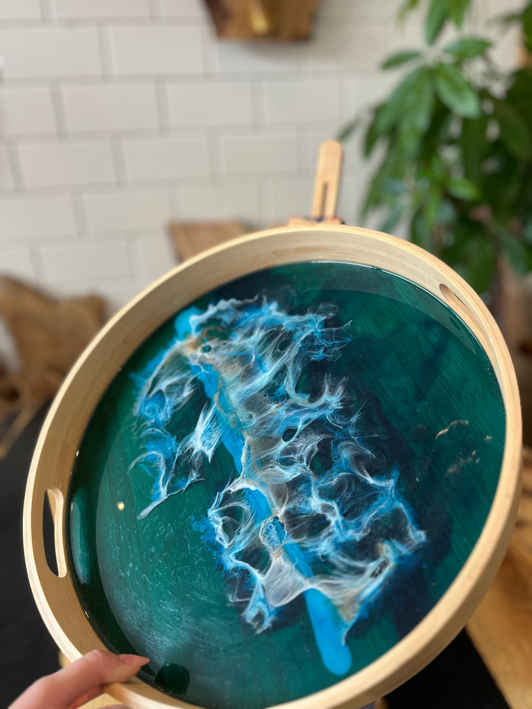 Epoxy Kunst Dienbladen handvat