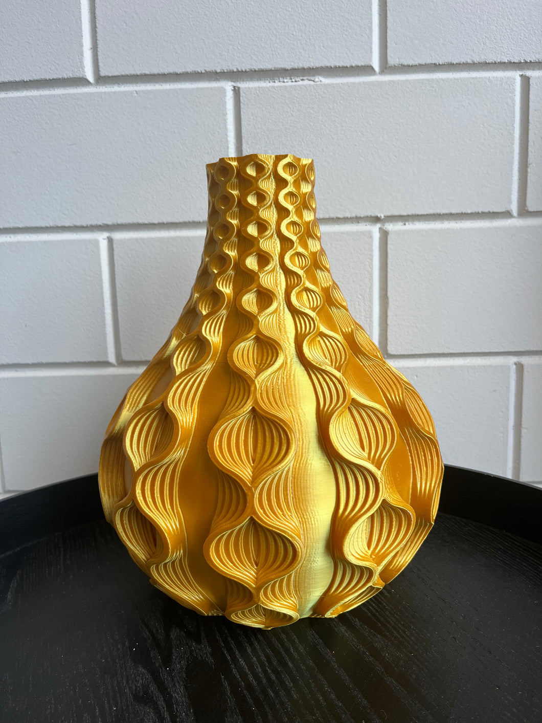 Rondovaas 34cm 3D geprinte vaas Goud