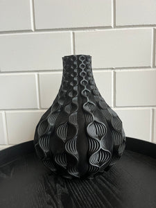 Rondovaas 34cm 3D geprinte vaas Zwart