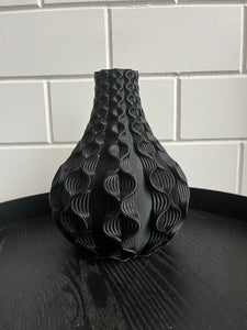Rondovaas 27cm 3D geprinte vaas Zwart