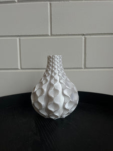 Rondovaas 20cm 3D geprinte vaas Zijdeglans Wit