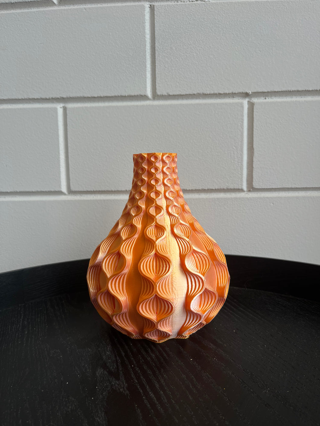 Rondovaas 20cm 3D geprinte vaas Kameleon Oranje