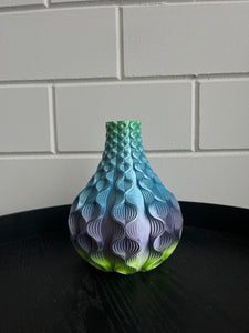 Rondovaas 20cm 3D geprinte vaas Kameleon Blauw