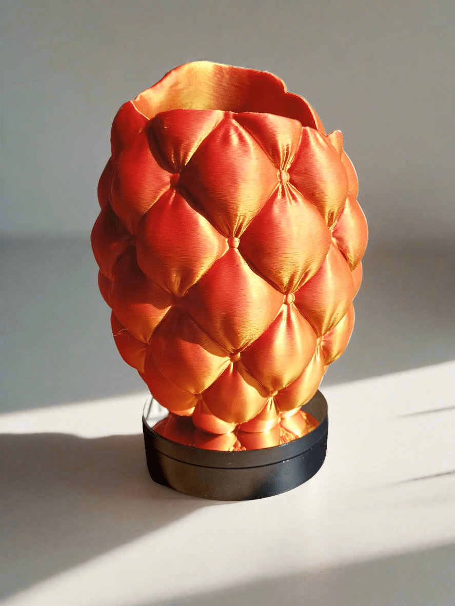 3D geprinte kussenvaas rood/goud