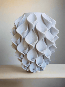 Lelievaas M 3D geprinte vaas marmerwit