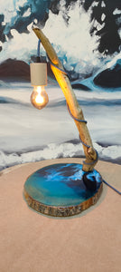 Epoxy oceaan houten lamp bergen aan zee